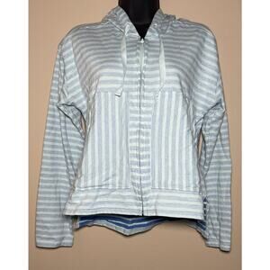 Columbia Lightweight Jacket Size Medium Light Blue Striped Pattern